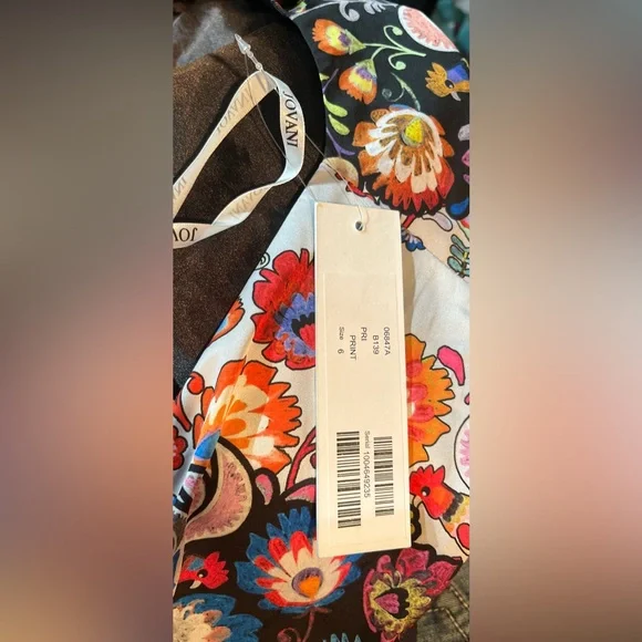 Jovani Beautiful Wrap Around Blouse With Bishop Sleeve Size 6 New With Tags - Picture 10 of 15